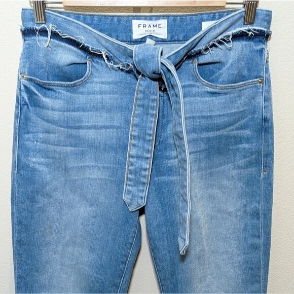 Frame Le High Straight Raw Waist Tie in Hannington - Picture 4 of 16